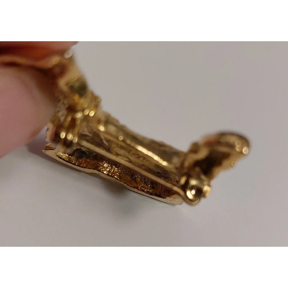 🐶🐶  Set Of 2 Vintage Scotty Puppy Dog Gold Tone Brooch Lapel Pin